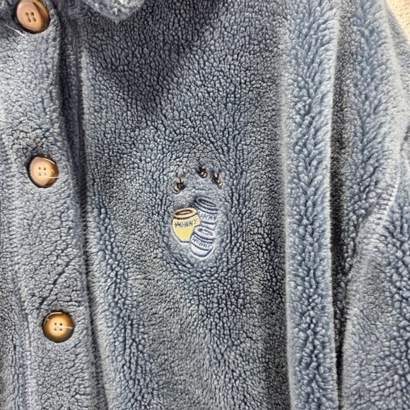 Vintage Disney Winnie the Pooh Sherpa Jacket Womens Large Blue Made USA 90s - Picture 3 of 10